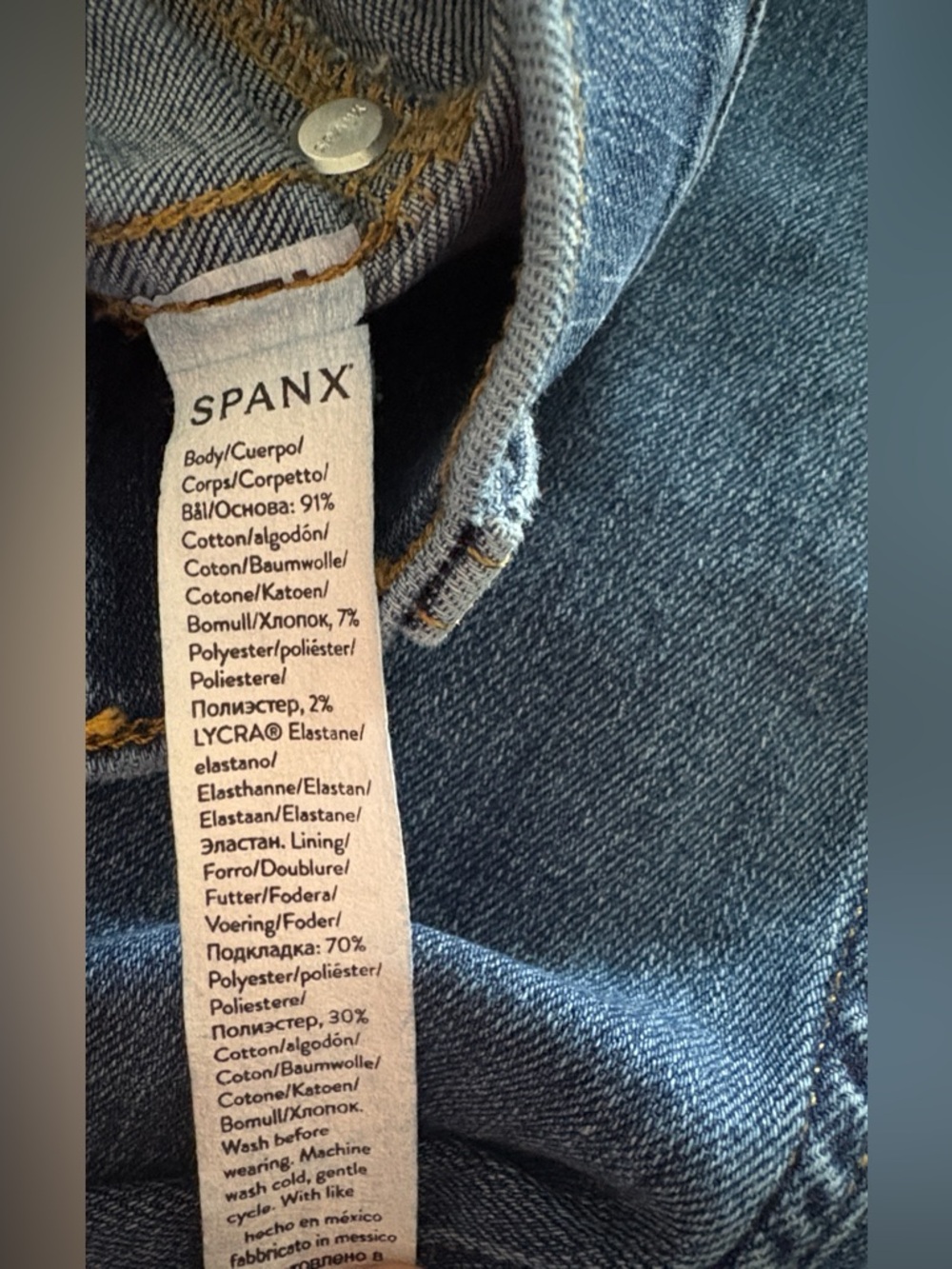 SPANX High Rise Flare Jeans Pull On Shaping Denim Vintage Indigo XL - Picture 14 of 16